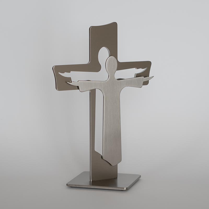 Kreuz Wandkreuz Auferstehung Auferstehungskreuz Edelstahl Jesus Standard Neu